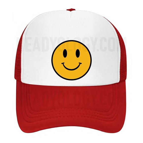 Smiley Face Emoji Baseball Hats Snapback Meshback Trucker Hats - Picture 5 of 13
